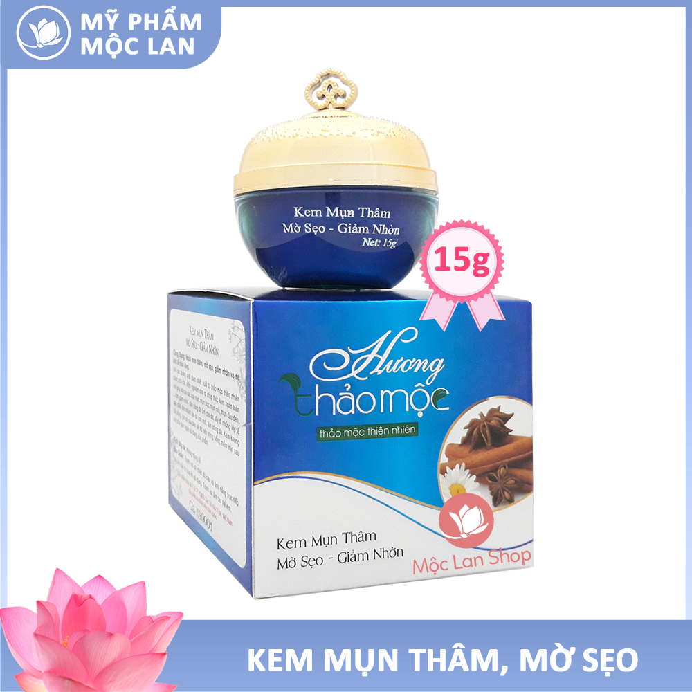 Kem mụn sẹo rỗ thâm trắng da giảm nhờn chống nắng - Kem Hương Thảo Mộc 15g - Mỹ phẩm Mộc Lan