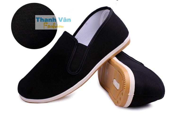 Giày lười nam nữ đế kếp (đen), size từ 35-45