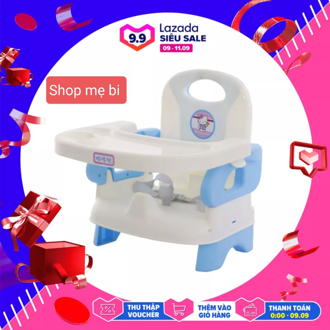 Ghế ăn dặm cho bé - Ghế ăn dặm gấp gọn tặng kèm chân sắt