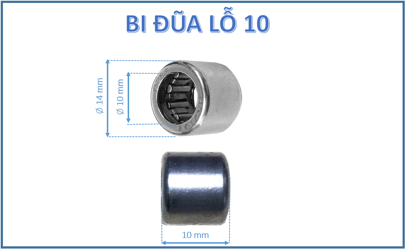 (Combo 5 Viên / 10 Viên) BI ĐŨA LỖ 10, BẠC ĐẠN ĐŨA NHỎ Ổ bi đũa 10- Bạc đạn đũa các cỡ