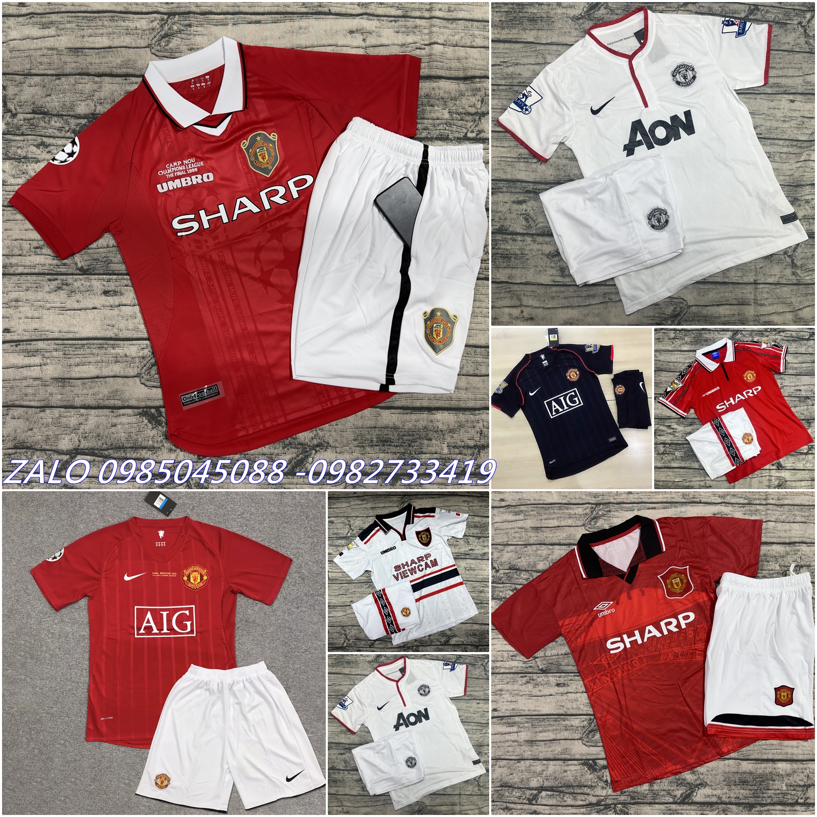 Áo Bóng Đá Clb Manchester United-Mãu Tập Cúp C1-Vải Gai Thái-Chất Polyester Cao Cấp