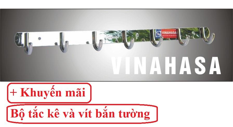 Móc treo quần áo inox gắn tường Vinahasa MH210 7 Móc Đơn Siêu Bền – Siêu chắc Chịu tải lên đến 15kg (Tặng bộ vít nở - bảo hành 12 tháng – 1 đổi 1 trong vòng 7 ngày)