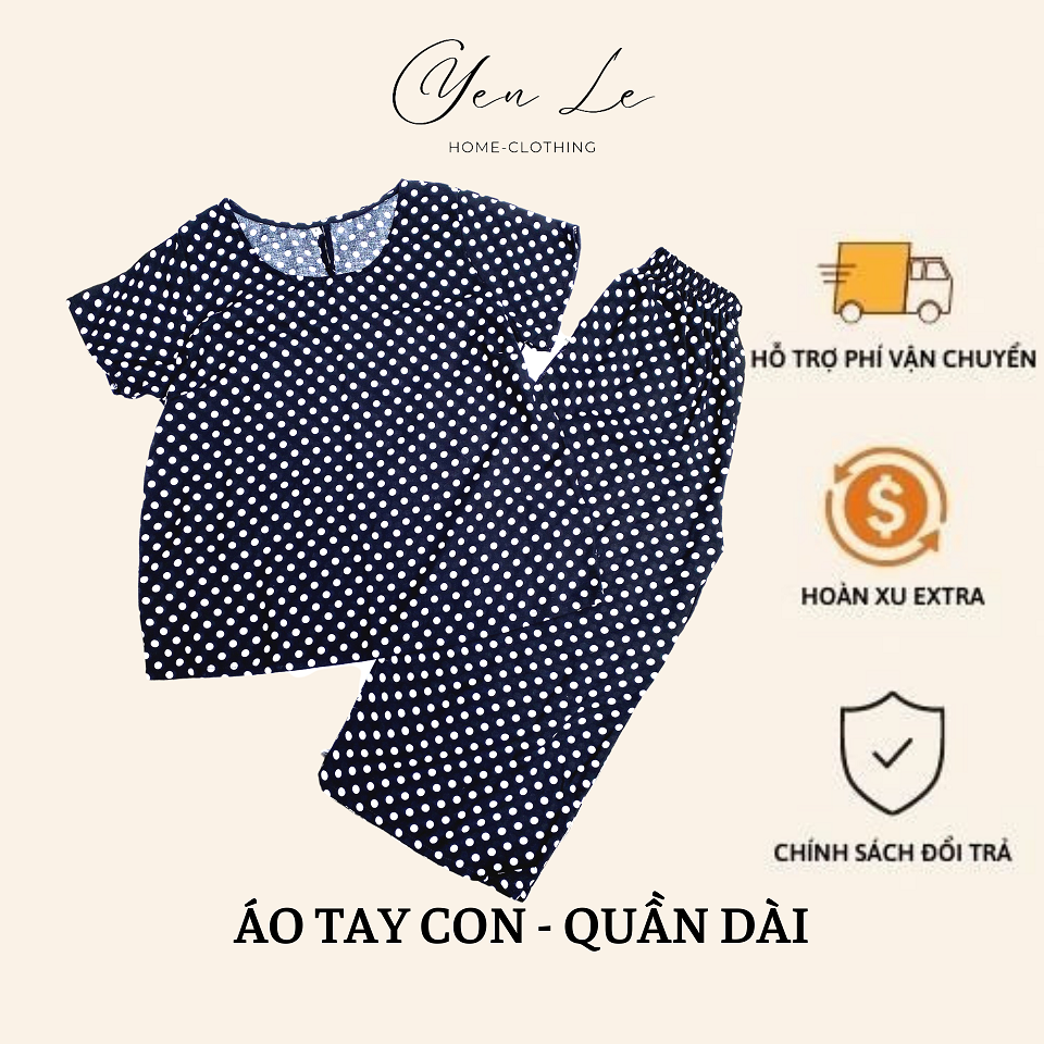 Đồ bộ mặc nhà trung niên vải tôn/lanh và lụa <85kg