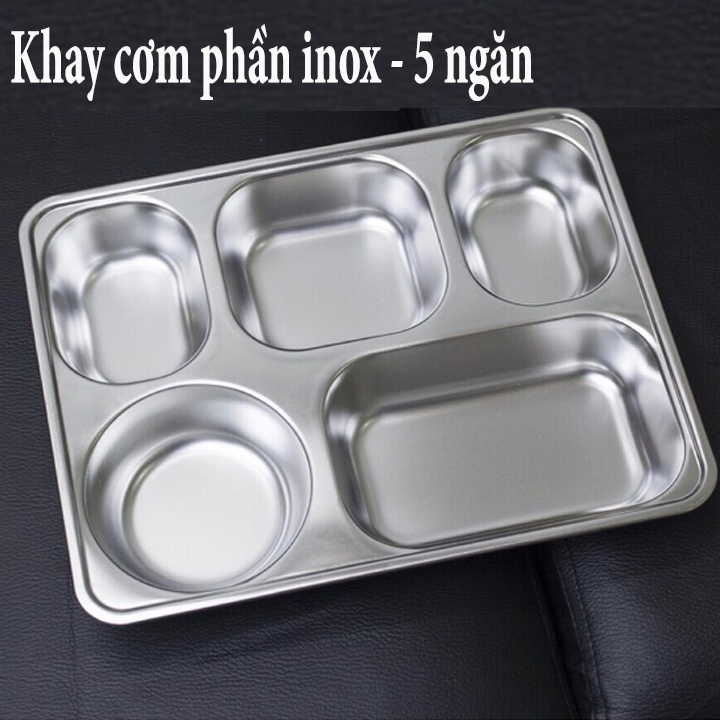 [HCM]Khay phần đựng cơm inox sâu inox xịn 5 ngăn cao cấp