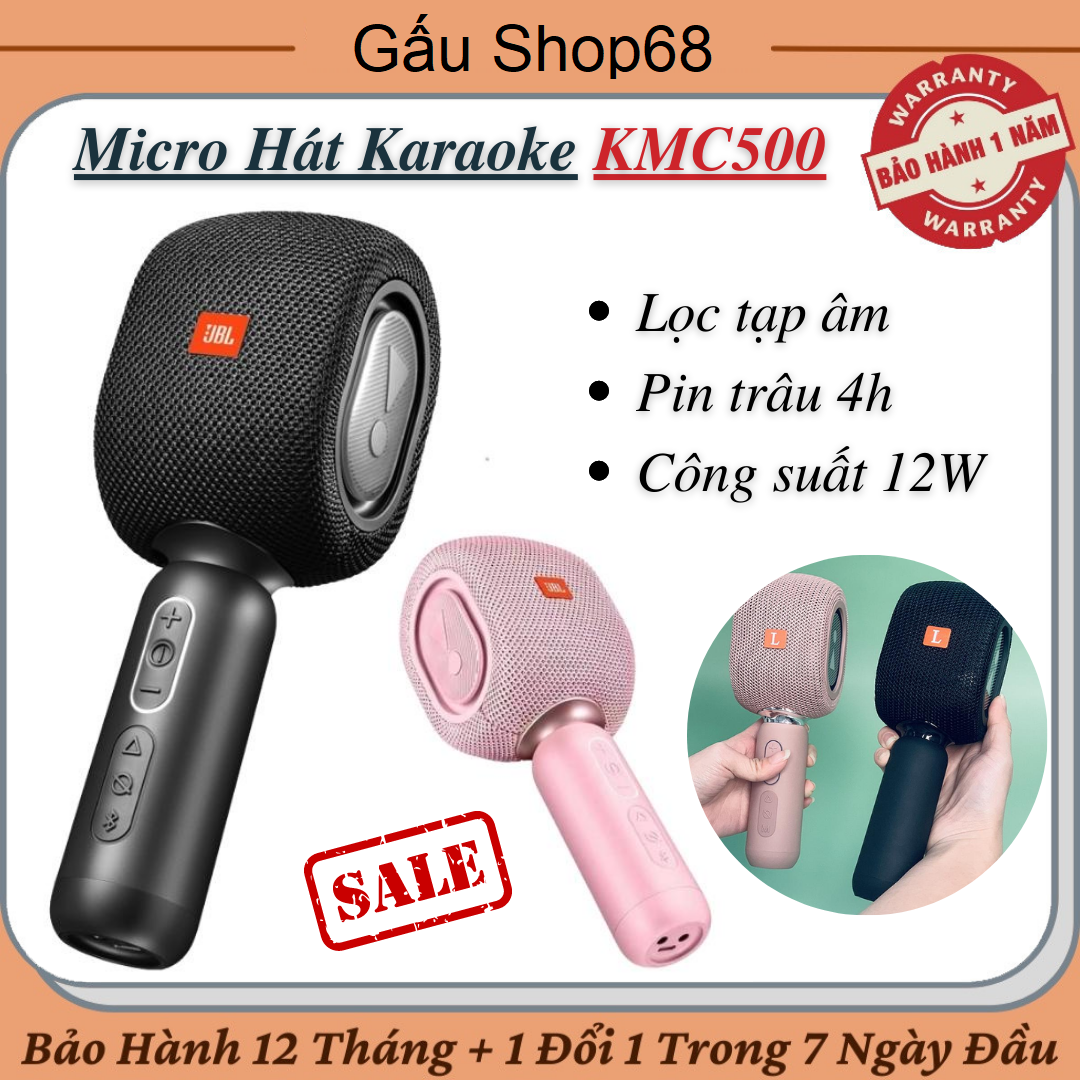 Micro hát karaoke bluetooth jbl kmc500 phiên bản thần tượng, kèm loa cao cấp, chất lượng âm thanh trong-mic hát karaoke