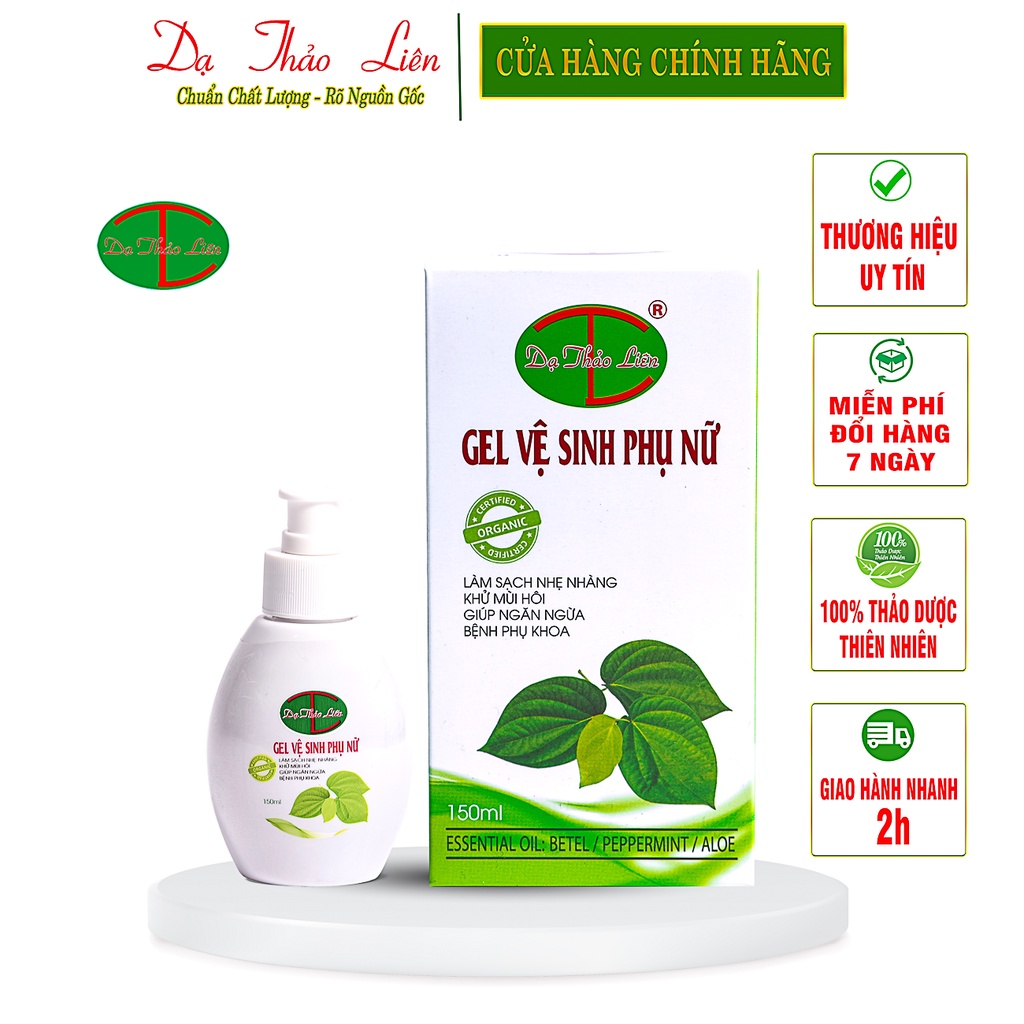 Gel Vệ Sinh Phụ Nữ Dạ Thảo Liên 100% Thảo Dược Thiên Nhiên 150ml | 100% Natural Herbal Feminine Hygiene Gel 150ml