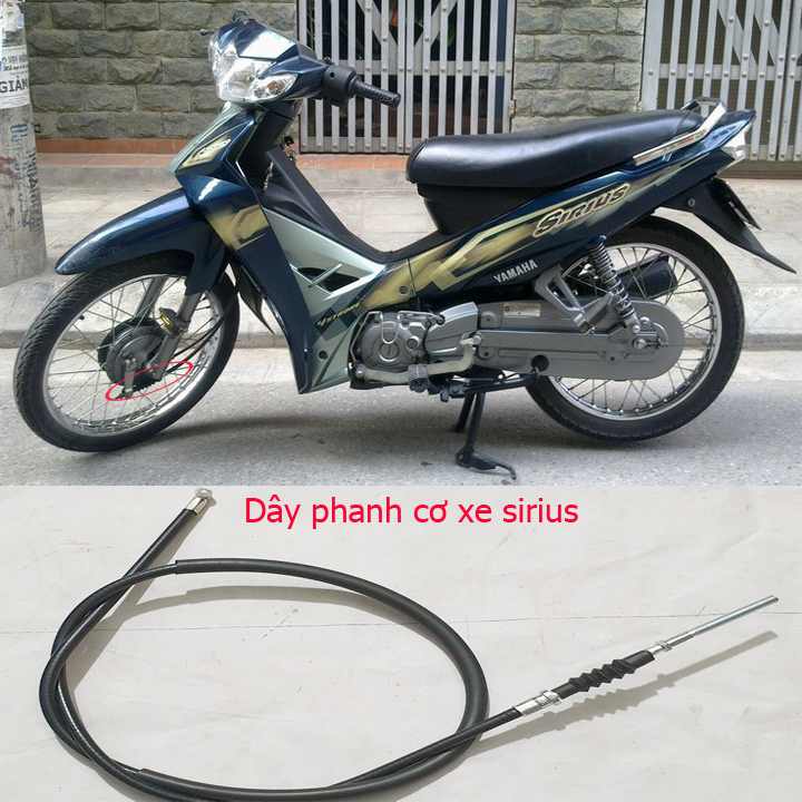 Dây thắng TRƯỚC - PHANH CƠ (THẮNG ĐÙM) - dây phanh xe máy  SIRIUS xịn  101cm-112cm