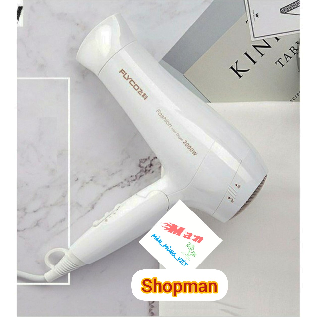 Máy sấy tóc flyco nóng lạnh 2 chiều sấy anion không khô xơ tóc