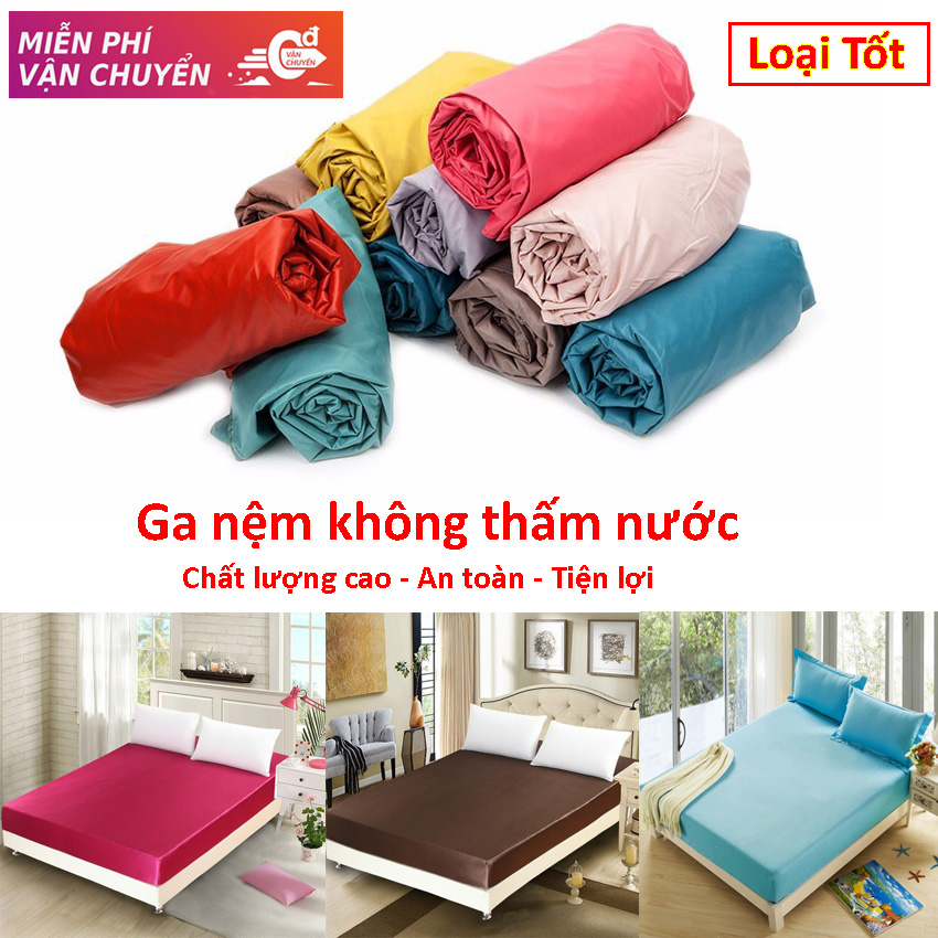 [HCM]Bọc Đệm Chống Thấm Ga Trải Giường Cao Cấp Ga Chống Thấm cotton. Chất Liệu Mềm Mịn Dễ Dàng Vệ Sinh Chống Thấm Tốt.