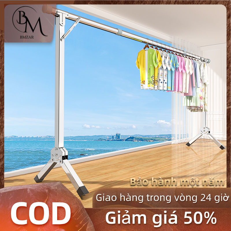  BMZAR Có thể điều Sào Phơi Quần Áo Inox Sào phơi đồ inox Nhẹ và thiết thực Cây treo quần áo Gấp gọn giá phơi quần áo Giàn Phơi Quần Áo có thể gập lại siêu bền 