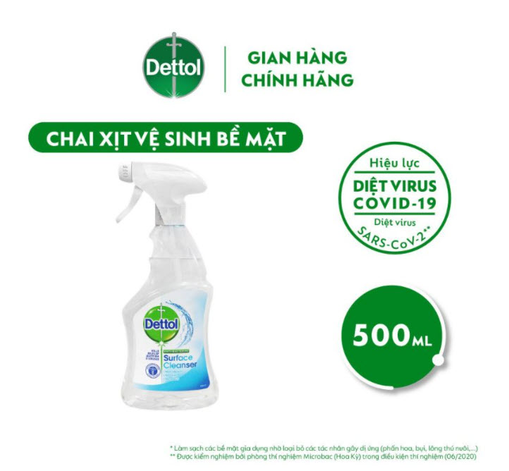 Combo 2 Chai Xịt Vệ Sinh Bề Mặt Dettol 500ml