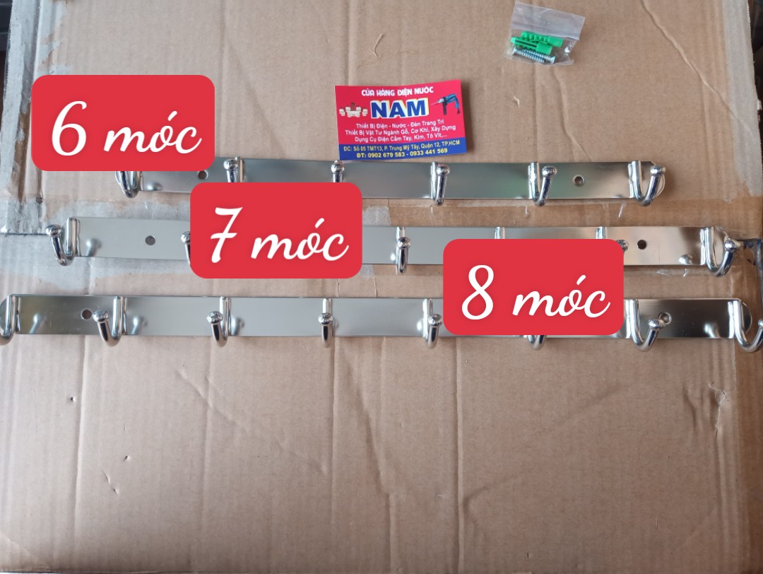 [HCM]Móc treo quần áo inox gắn tường các loại từ 6 móc 7 móc 8 móc cao cấp ( Không gỉ sét )