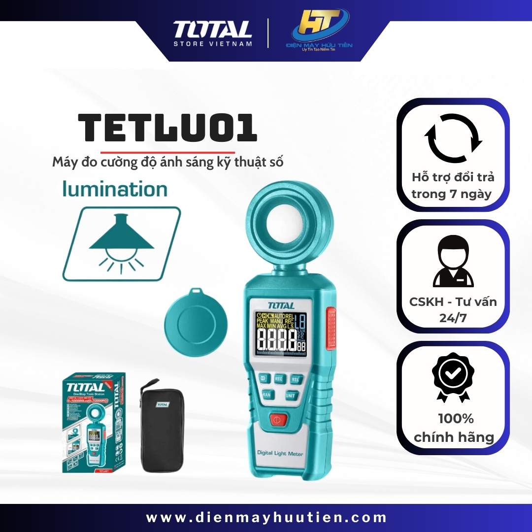 Máy đo cường độ ánh sáng kỹ thuật số Total TETLU01