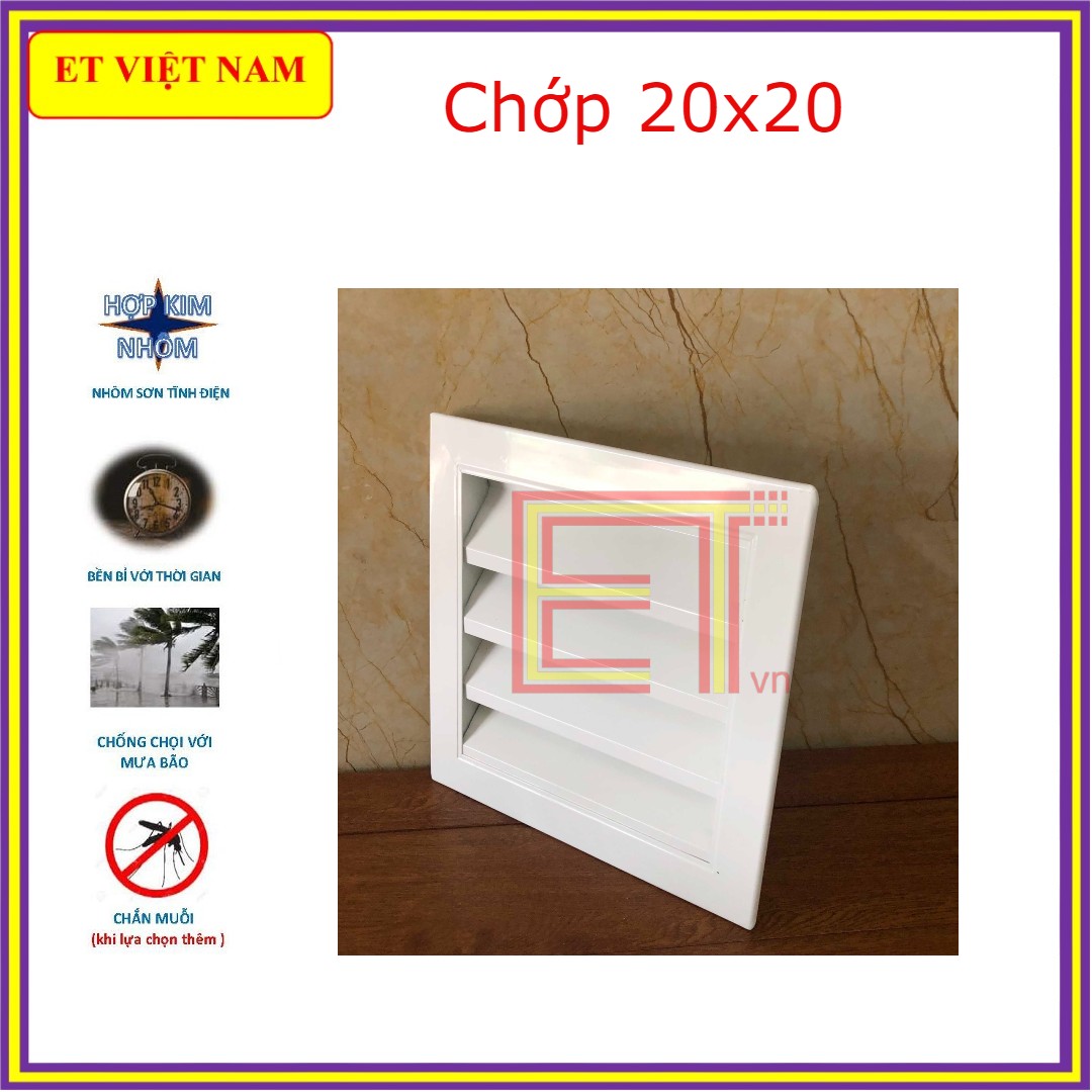 Chớp ô thoáng LOUVER-200 ☘CHỐNG HẮT MƯA☘ đa năng. BH 12T Chớp cho quạt thông gió. chớp lỗ thoáng. lam gió