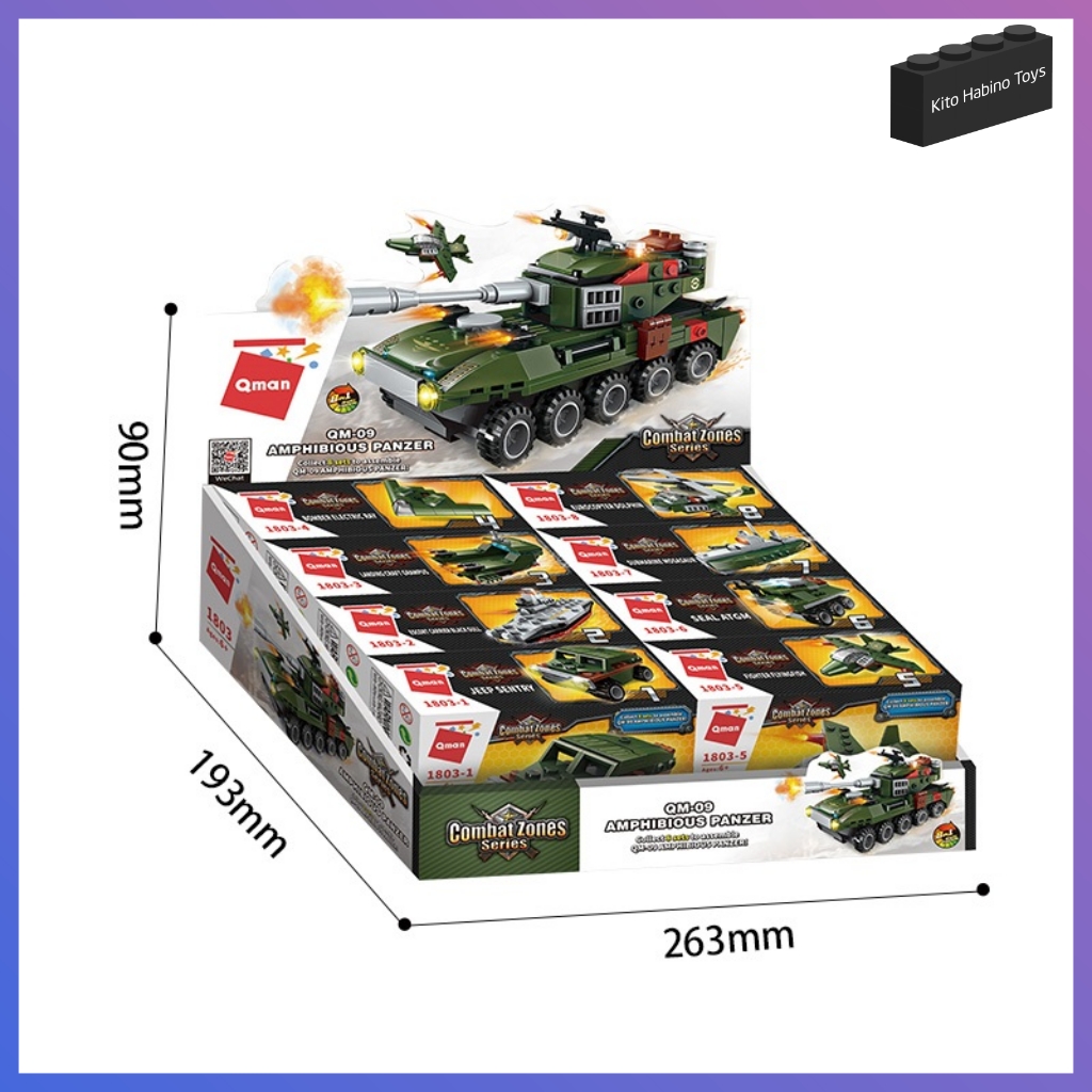 Bộ Lắp Ghép Đồ Chơi Lego Qman 1803  - Xe Tăng Chiến Xa Lội Nước 361 Chi Tiết Cho Trẻ Từ 6 Tuổi