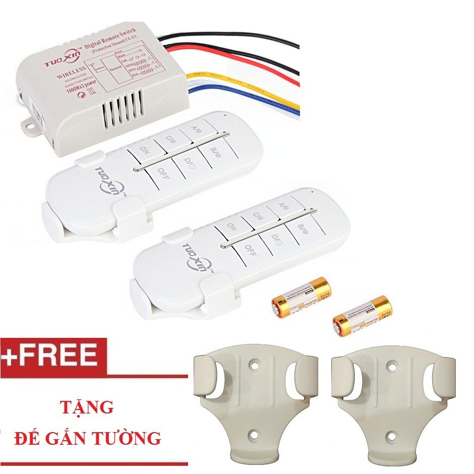 [2 ĐIỀU KHIỂN] Công tắc điều khiển từ xa 4 kênh TUOXIN - Hàng chất lượng cao TUOXIN