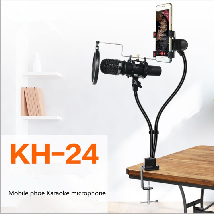[HCM]Combo Giá Đỡ micro điện thoại + micro C25 livestream Gía Đỡ Micro Livestream KH-24 Giữ Điện Thoại Smartphone Vô Cùng Chắc Chắn (Có màng lọc âm)  Giá treo kim loại kẹp bàn bền đẹp xoay nhiều tư thế