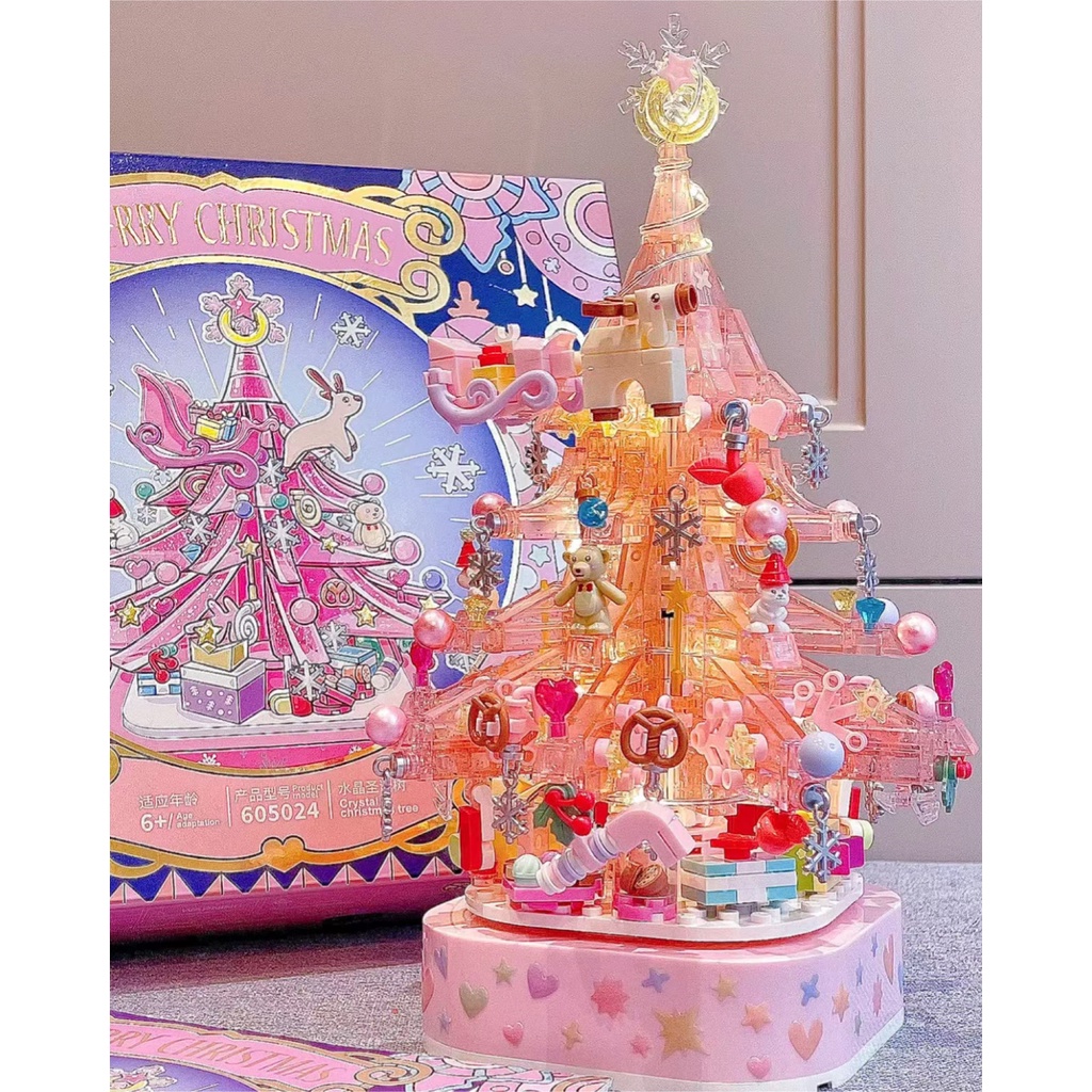 [VIDEO REVIEW] Hộp nhạc cây thông noel| Bộ xếp hình hộp nhạc cây thông SEMBO hồng 605024 dịp Giáng sinh mới nhất năm nay