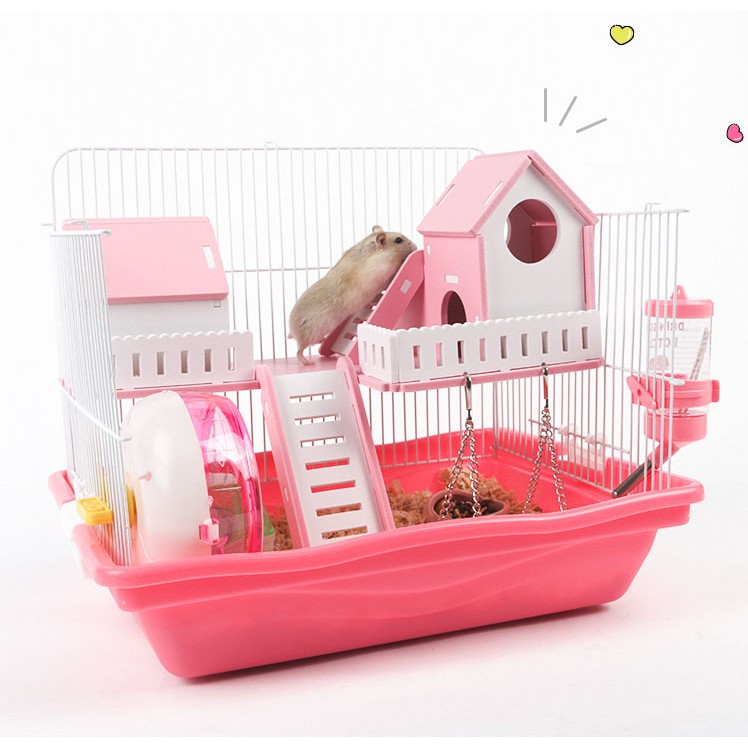 Lồng hamster biệt thự 2 tầng full đồ