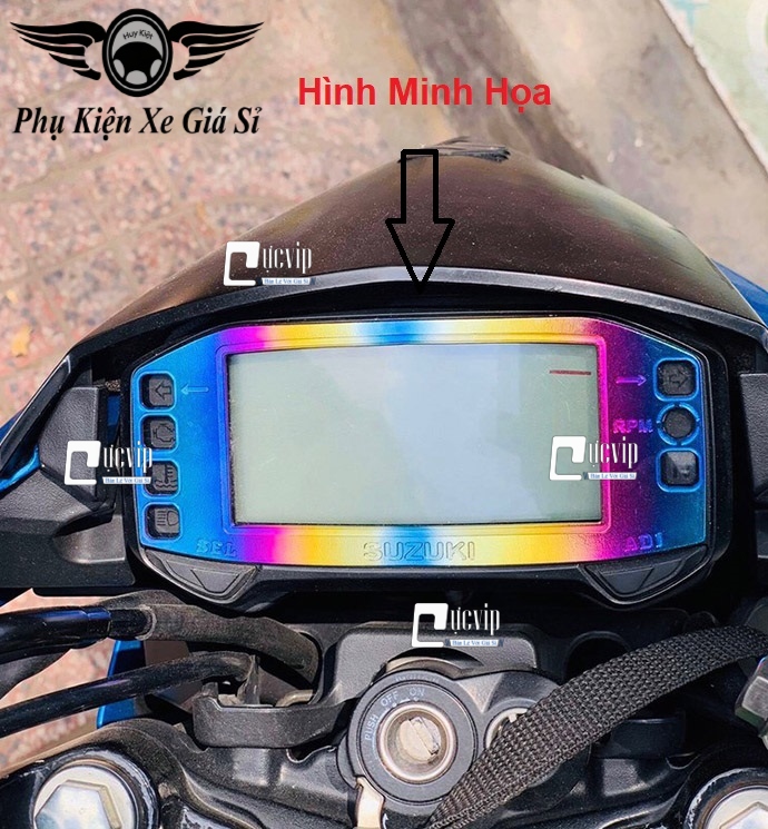 Ốp viền mặt đồng hồ titan cho xe raider fi, satria fi ms4342