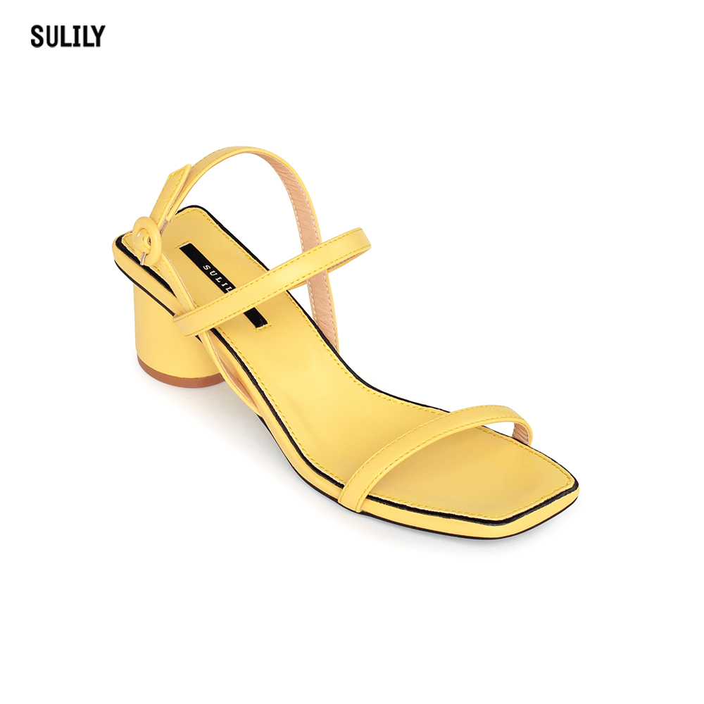 Giày Sandal Gót Trụ 5 phân Sulily SGT1-II20 màu vàng