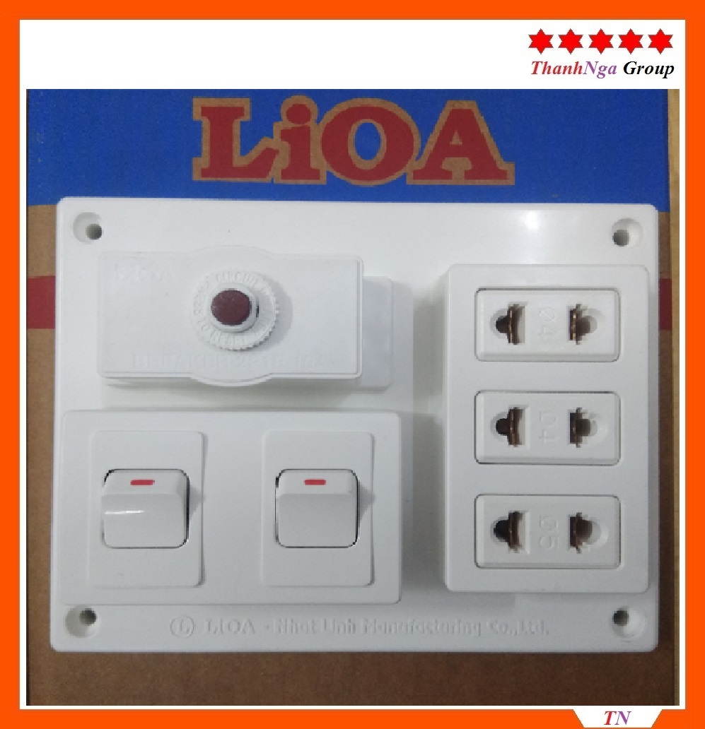Bảng nổi ổ cắm công tắc điện Lioa 15A 3 ổ cắm 2 công tắc