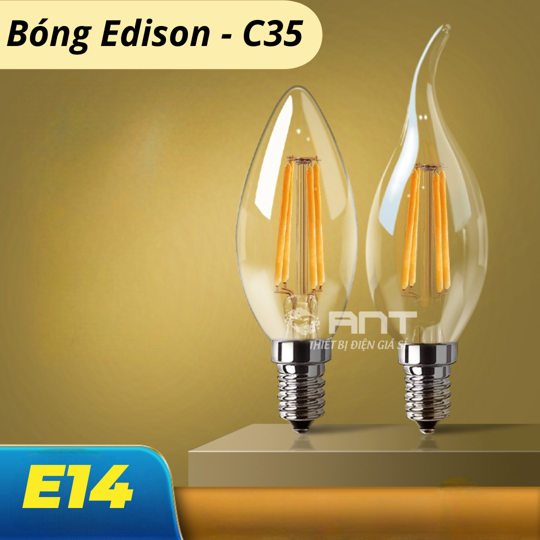 Bóng edison c35 quả nhót, led rau 4w đui e27/e14