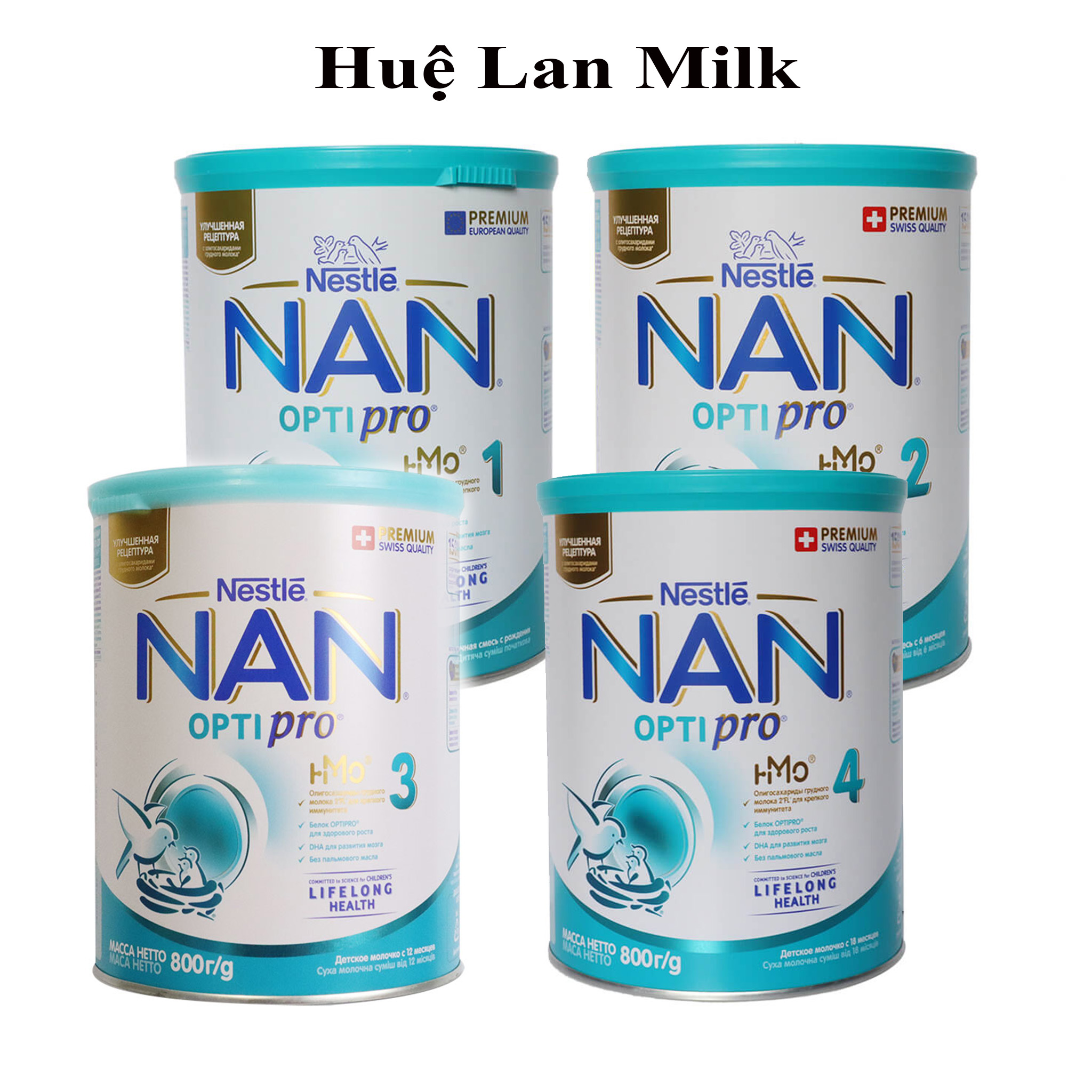 SỮA BỘT NAN NGA 1 2 3 4 800G - Huệ Lan Milk