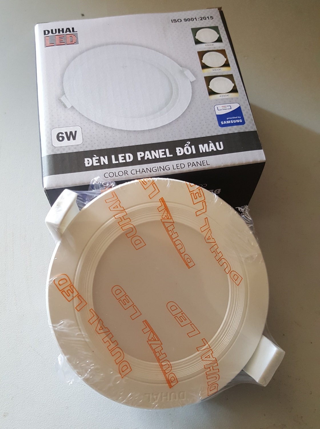 Đèn led panel âm trần 3 màu 6w lỗ khoét 90mm sdmt0061 duhal