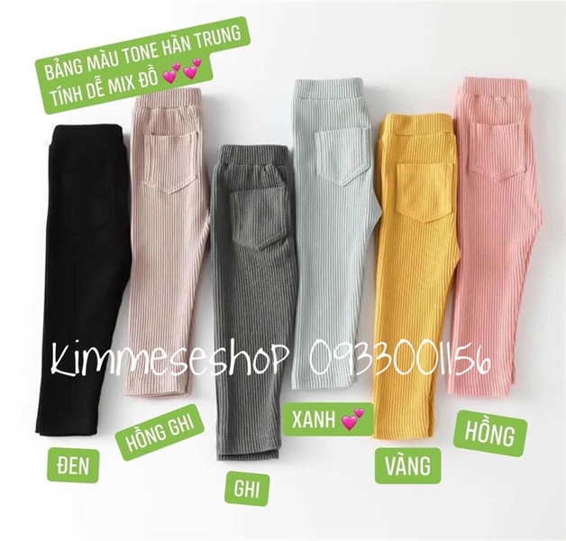 Quần legging len tăm thun gân có túi