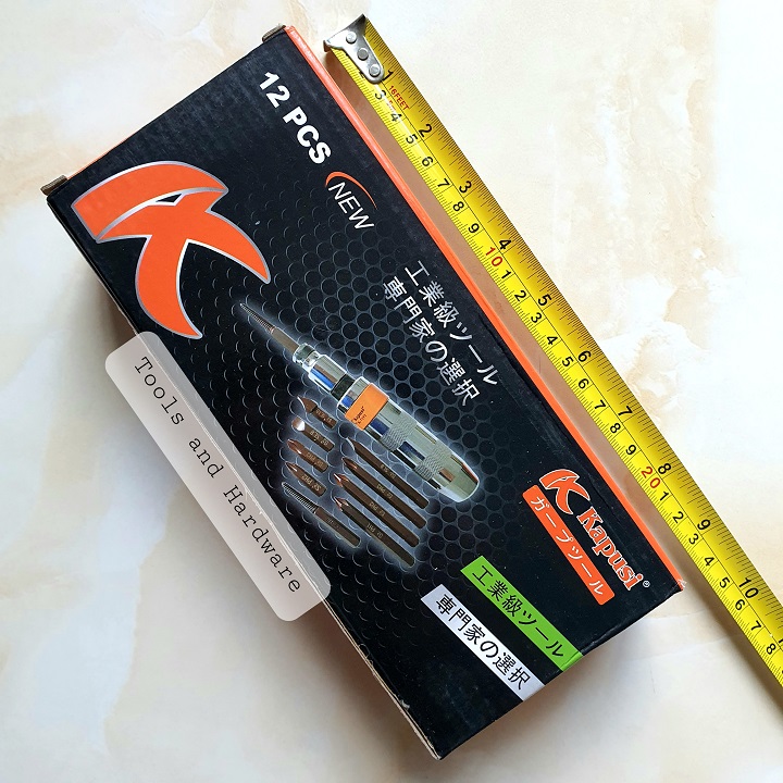 Bộ tô vít đóng tự động đảo chiều Kapusi Japan 12 chi tiết, bảo hành 12 tháng - Bộ tuốc nơ vít đóng Kapusi