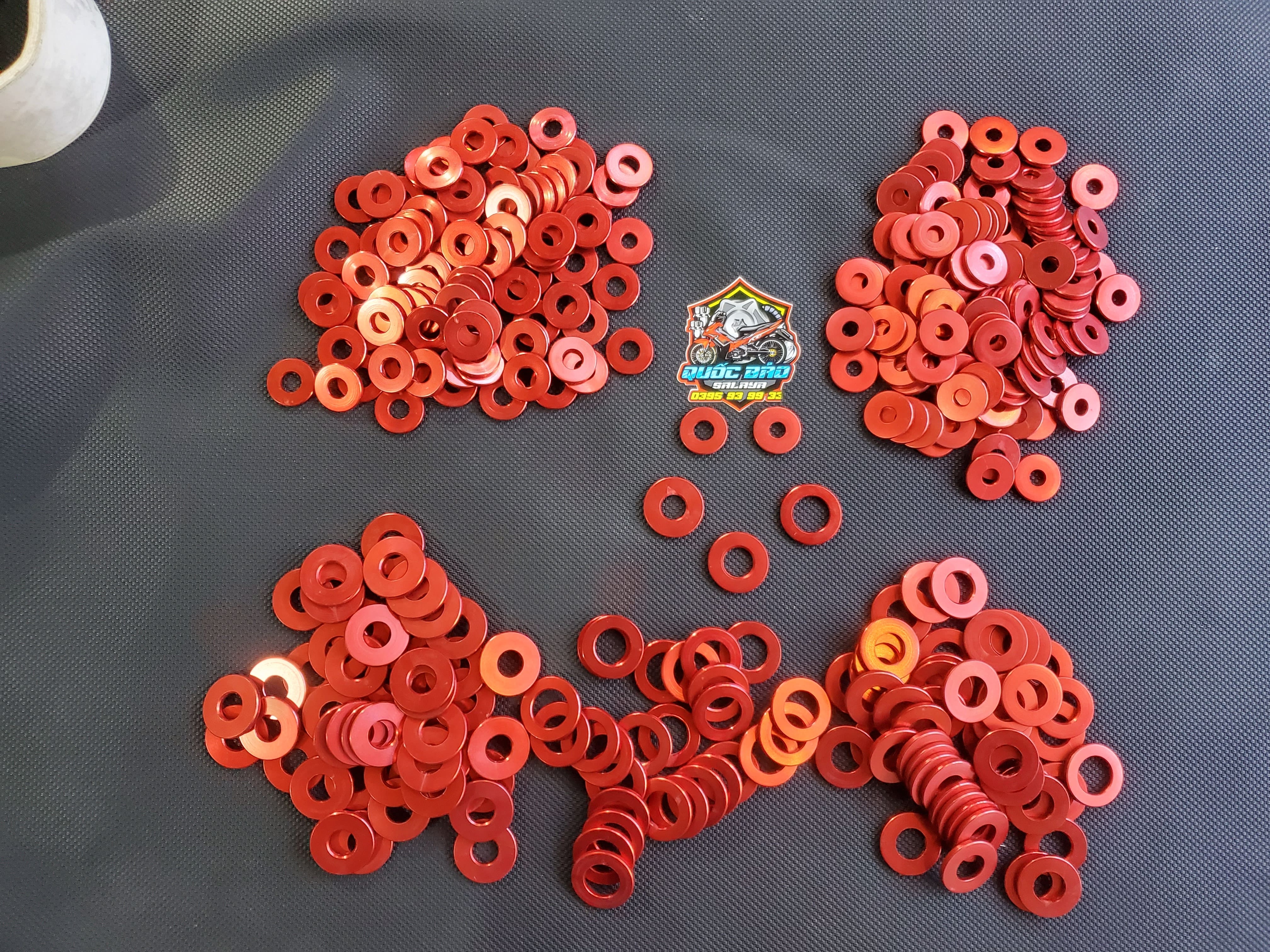 Long đền đỏ dày 6mm 8mm 10mm 12mm 14mm gắn cốt bánh và nhiều vị trí trên xe