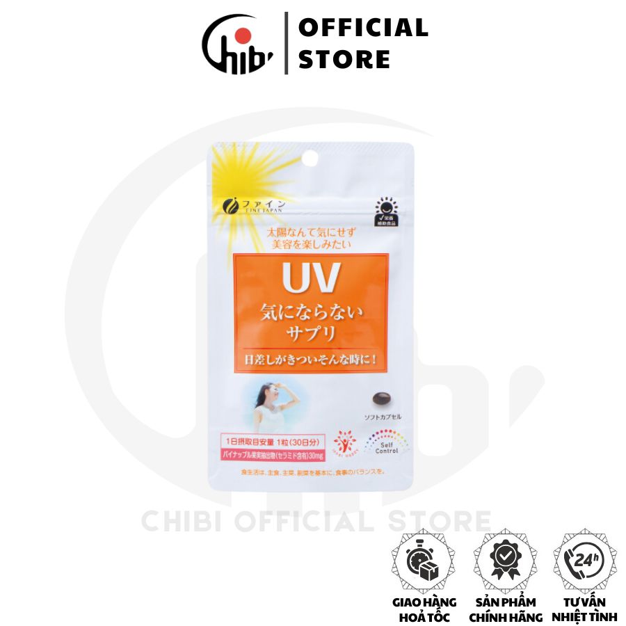 Viên uống chống nắng trắng da UV Fine Japan - Gói 30 viên