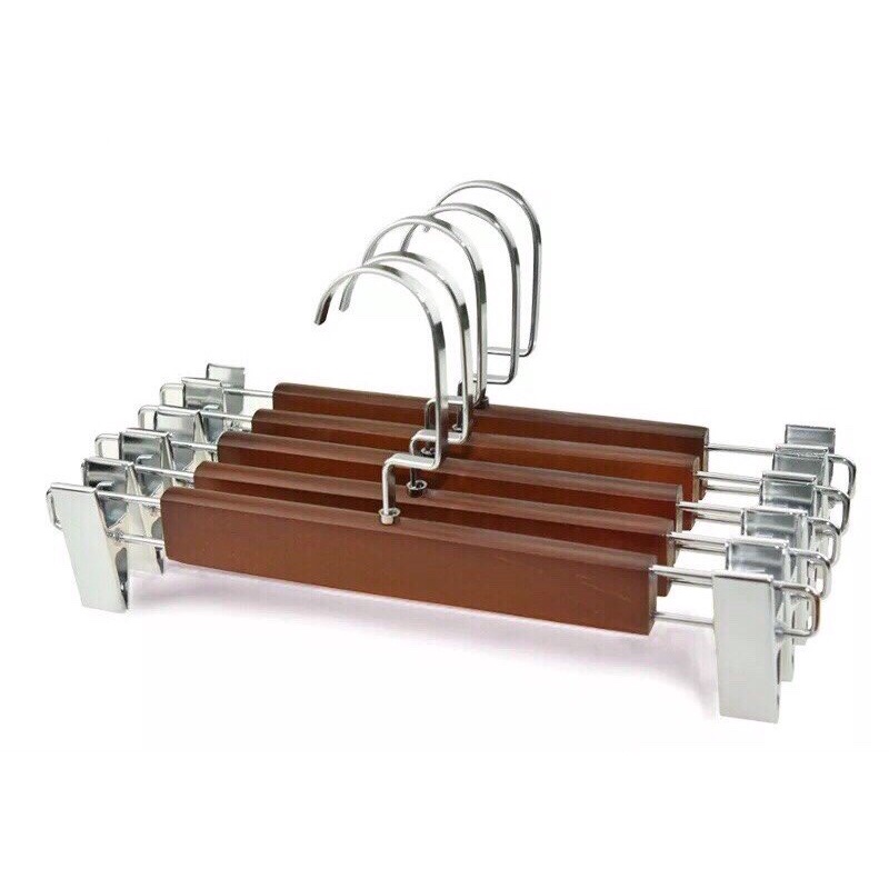 Móc kẹp váy quần , kẹp gỗ nâu cao cấp 32cm