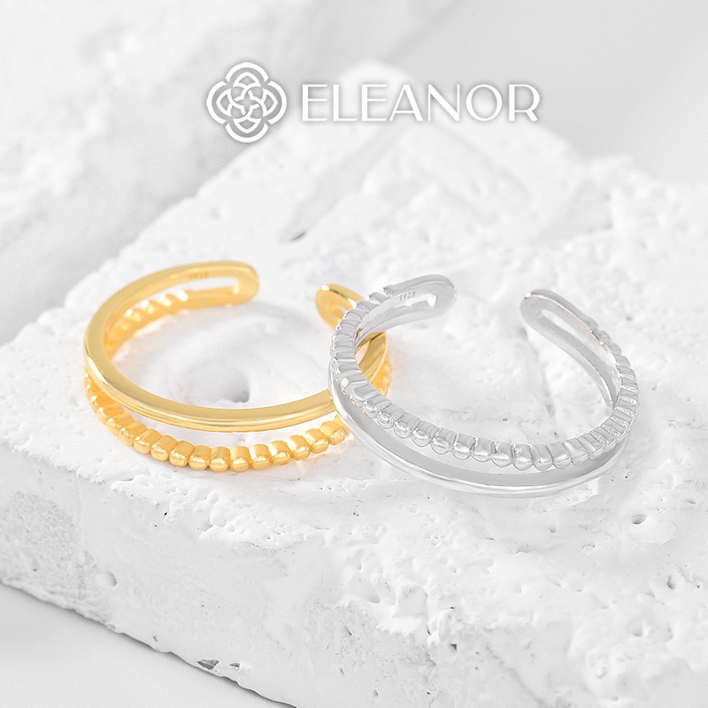 Nhẫn nữ hở bạc 925 Eleanor Accessories nhẫn hai vòng kép phụ kiện trang sức 4411
