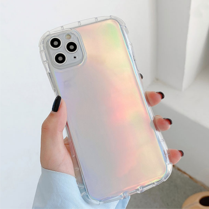 [ IPHONE ] Ốp Lưng Viền Cong Silicon Trong Suốt Chống Sock Va Đập ( Kèm Miếng Phản Quang )