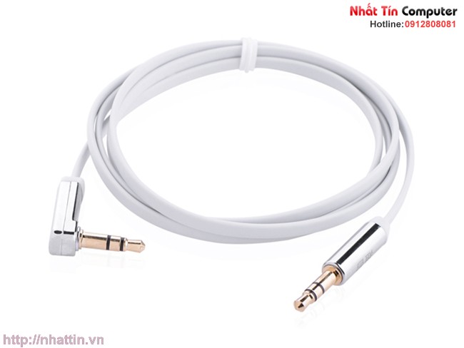Cáp audio 3.5mm 0.5m đầu bẻ góc 90 độ ugreen chính hãng ugreen 10756