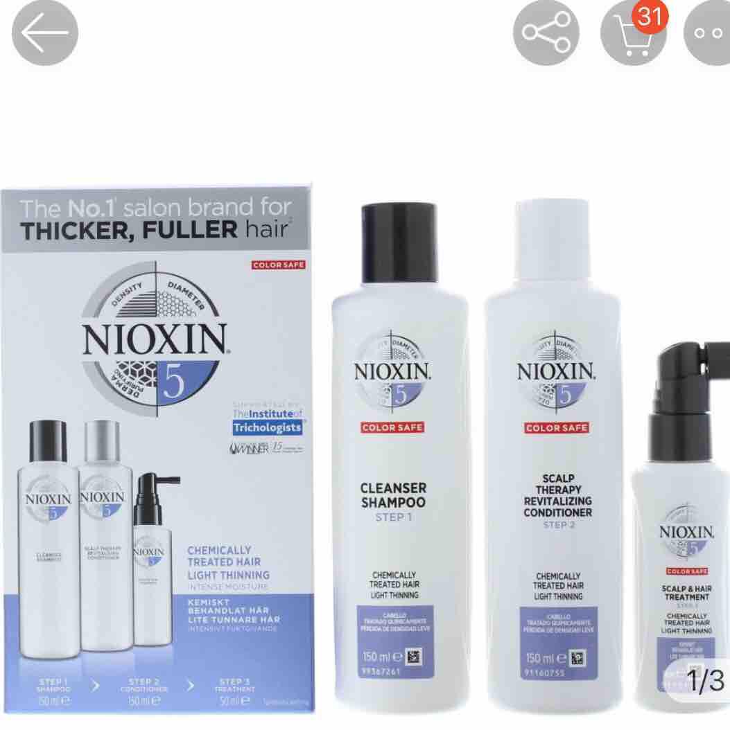 Bộ dầu gội nioxin trialkit chống rụng tóc system 5 150ml/150ml/50ml 2019