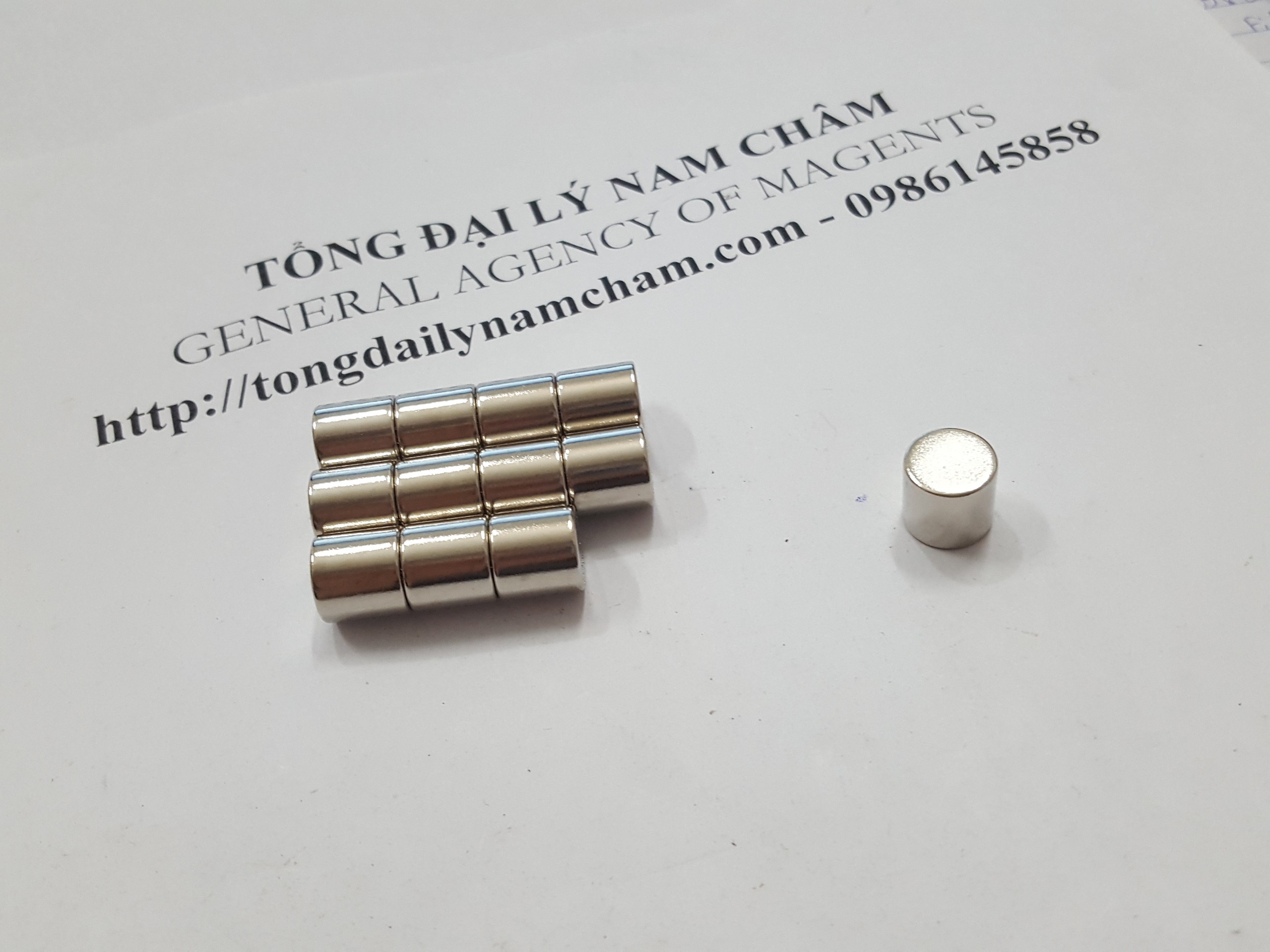 15 viên Nam châm trắng 10x10mm