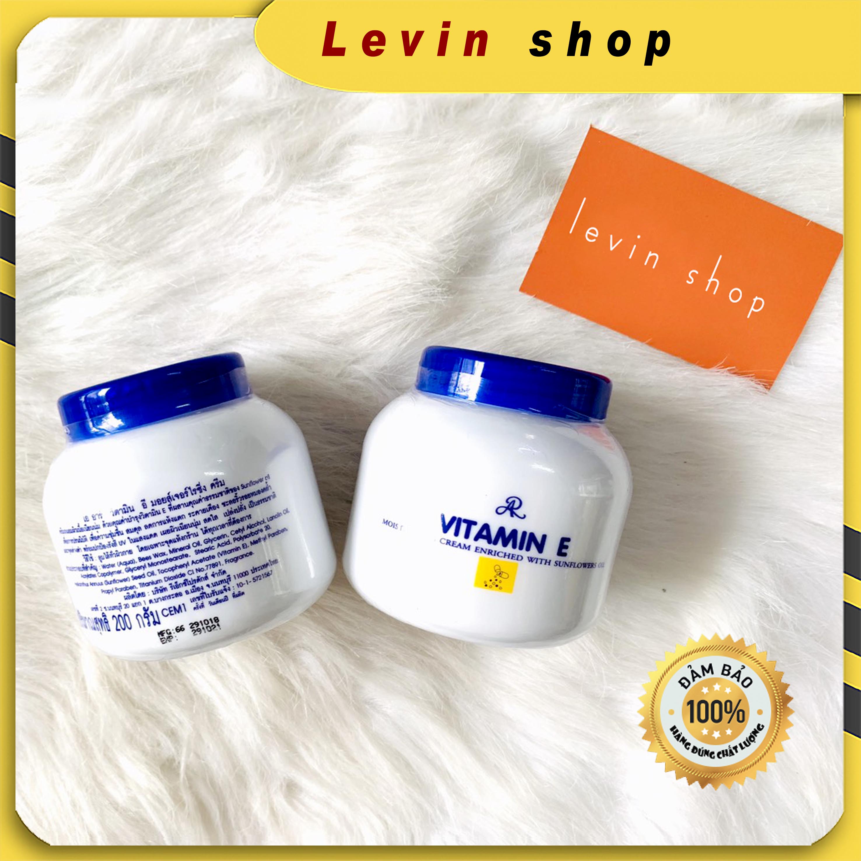 [Chính hãng] Kem dưỡng ẩm trắng da Aron Vitamin E  - Thái Lan (200g)