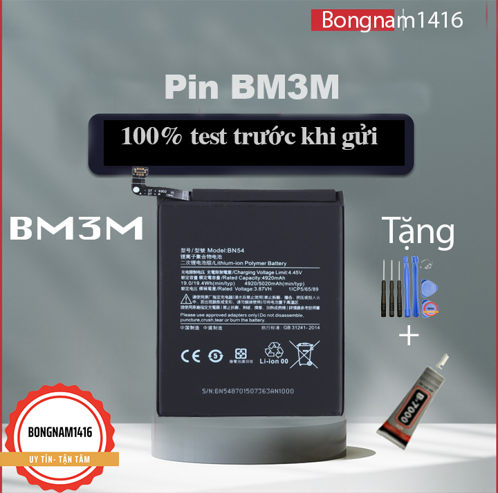 Pin xiaomi bm3m / mi 9se / mi9se tặng bộ sửa và keo dán b7000.