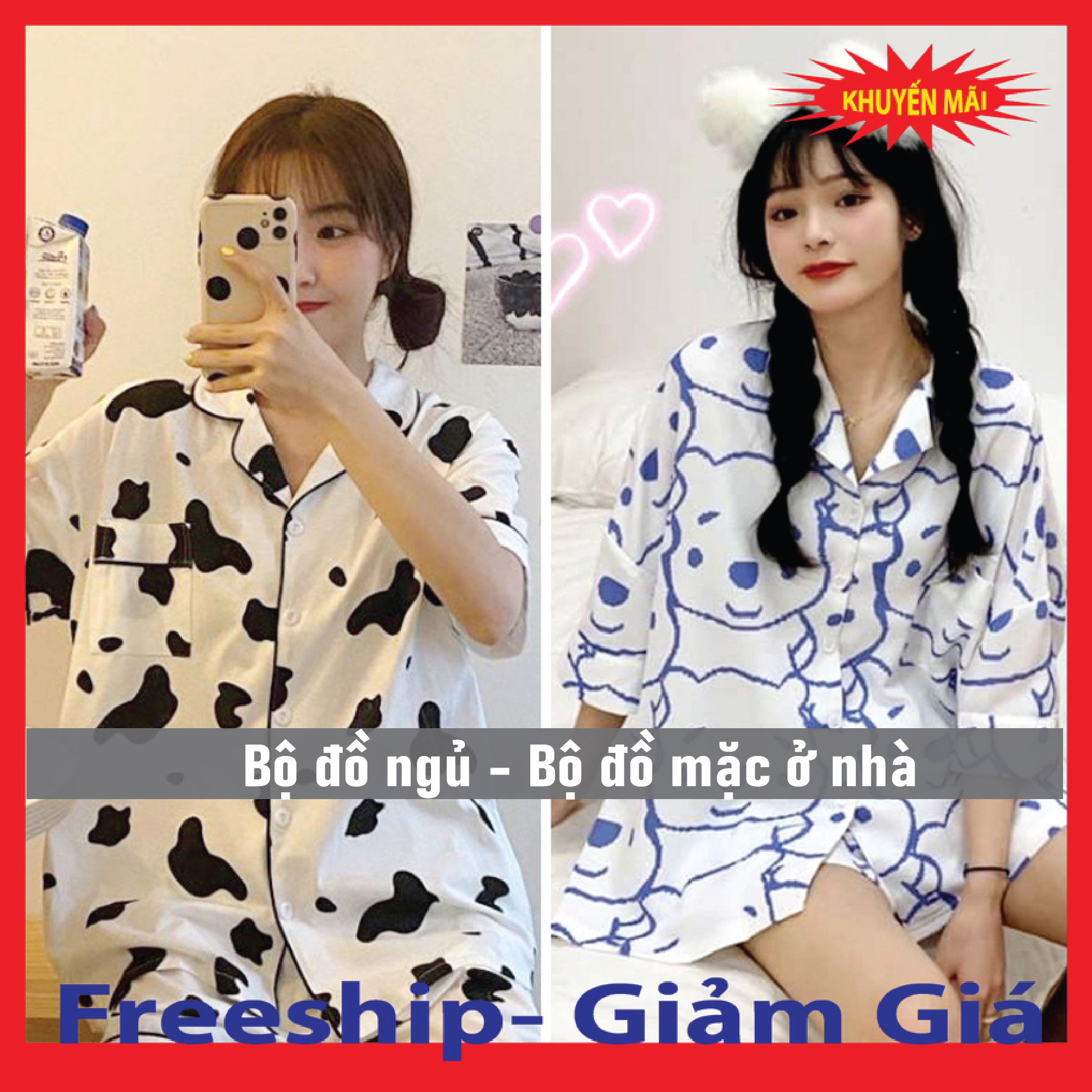 Bộ Quần Áo Pijama Nữ Mặc Ở Nhà Được Chọn Màu - 100k 3 Bộ Quần Áo Ngắn Ngủ Nữ Hoạt Hình Dễ Thương Cá Tính Có Túi Ngực Nhiều Mẫu Được Chọn Mẫu Kate Thái Màu Xanh Green - Vàng - Hồng Đỏ Dưới 65kg