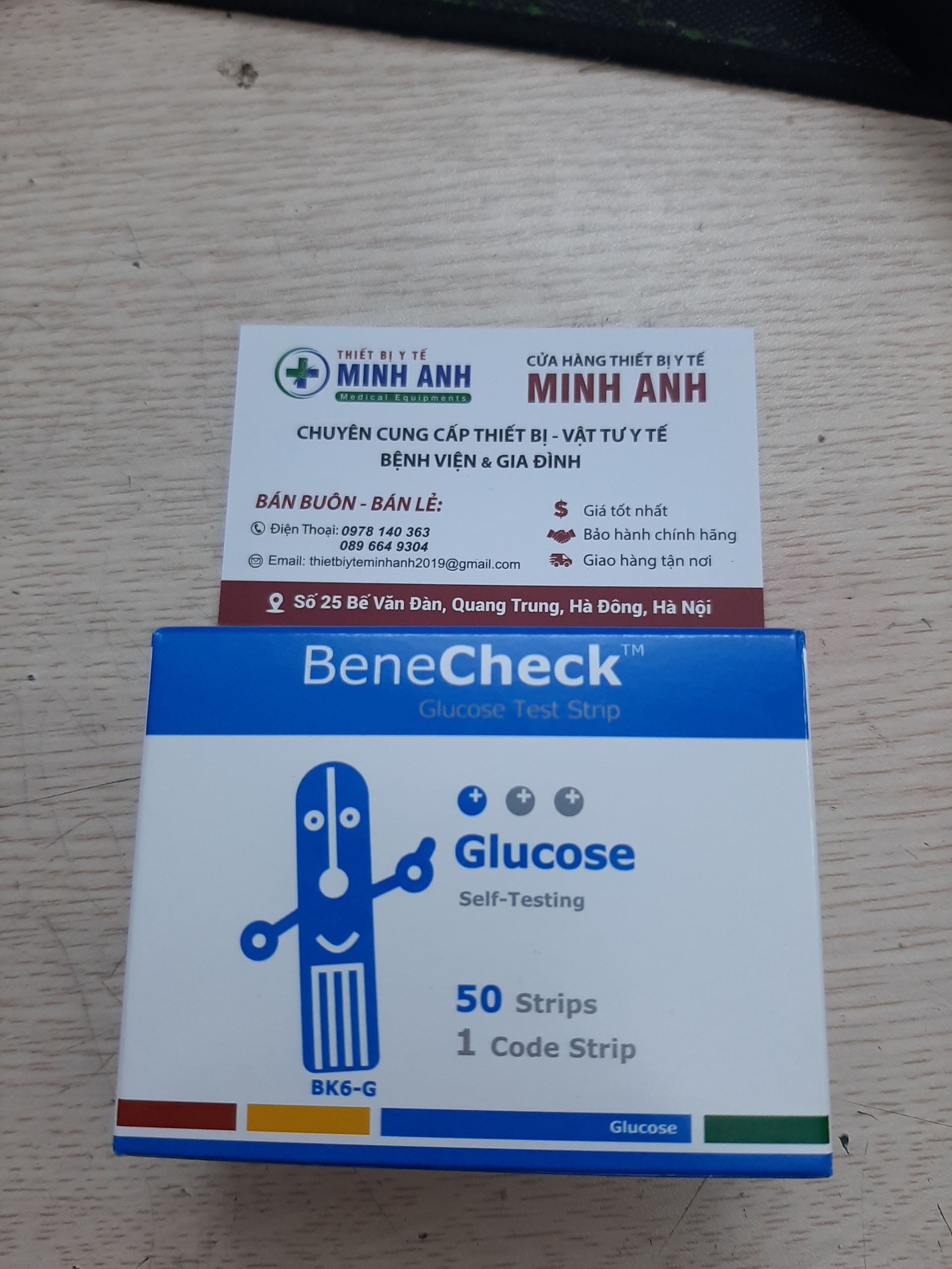Que thử Glucose máy đo Benecheck 3in1