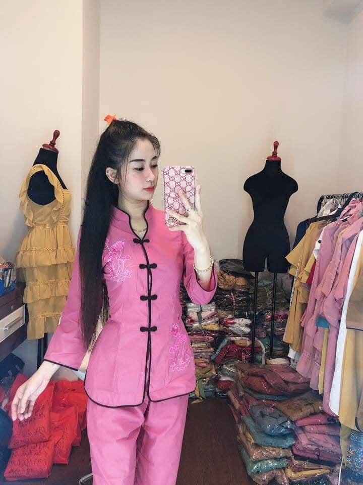 Đồ lam đi chùa chất vải kate hàng cao cấp k01