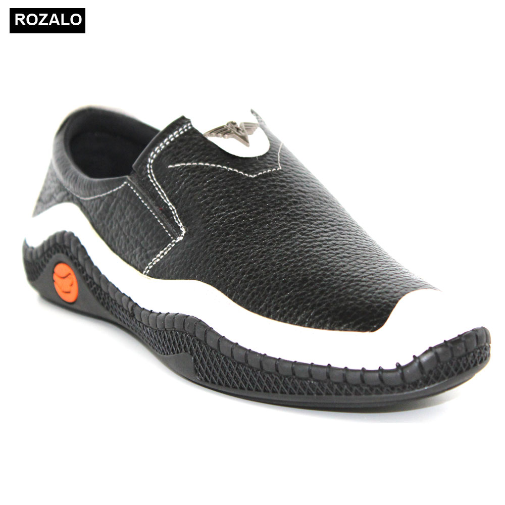 Giày lười nam da bò đế cao su Rozalo R7001
