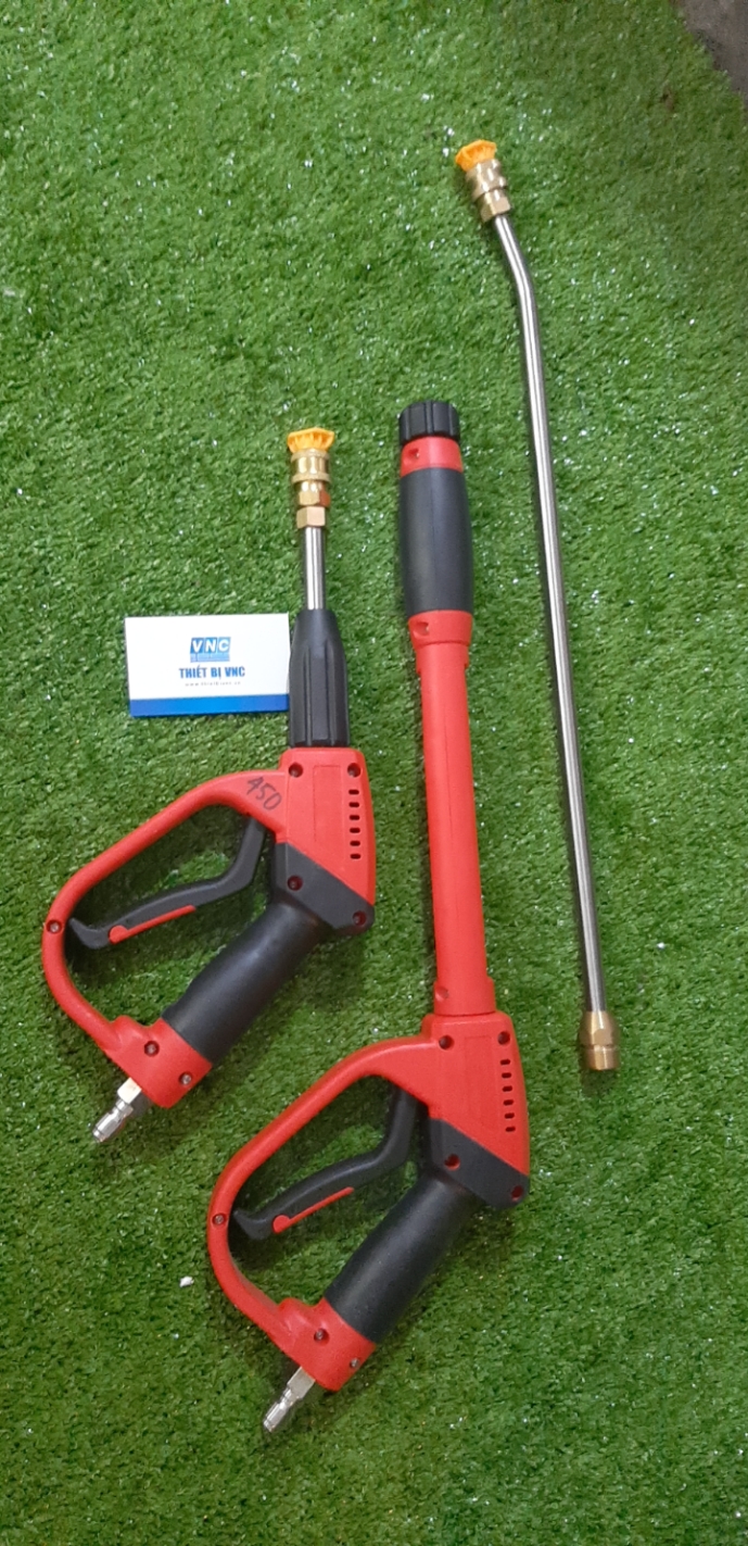 Súng rửa xe cao áp đỏ dài, ngắn áp max 5000psi