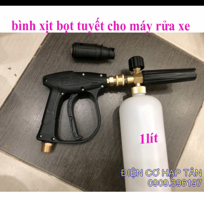 Bình phun bọt tuyết 1L + súng xịt rửa xe, bình tạo bọt 1 lít+ súng rửa xe, bình tạo bọt tuyết