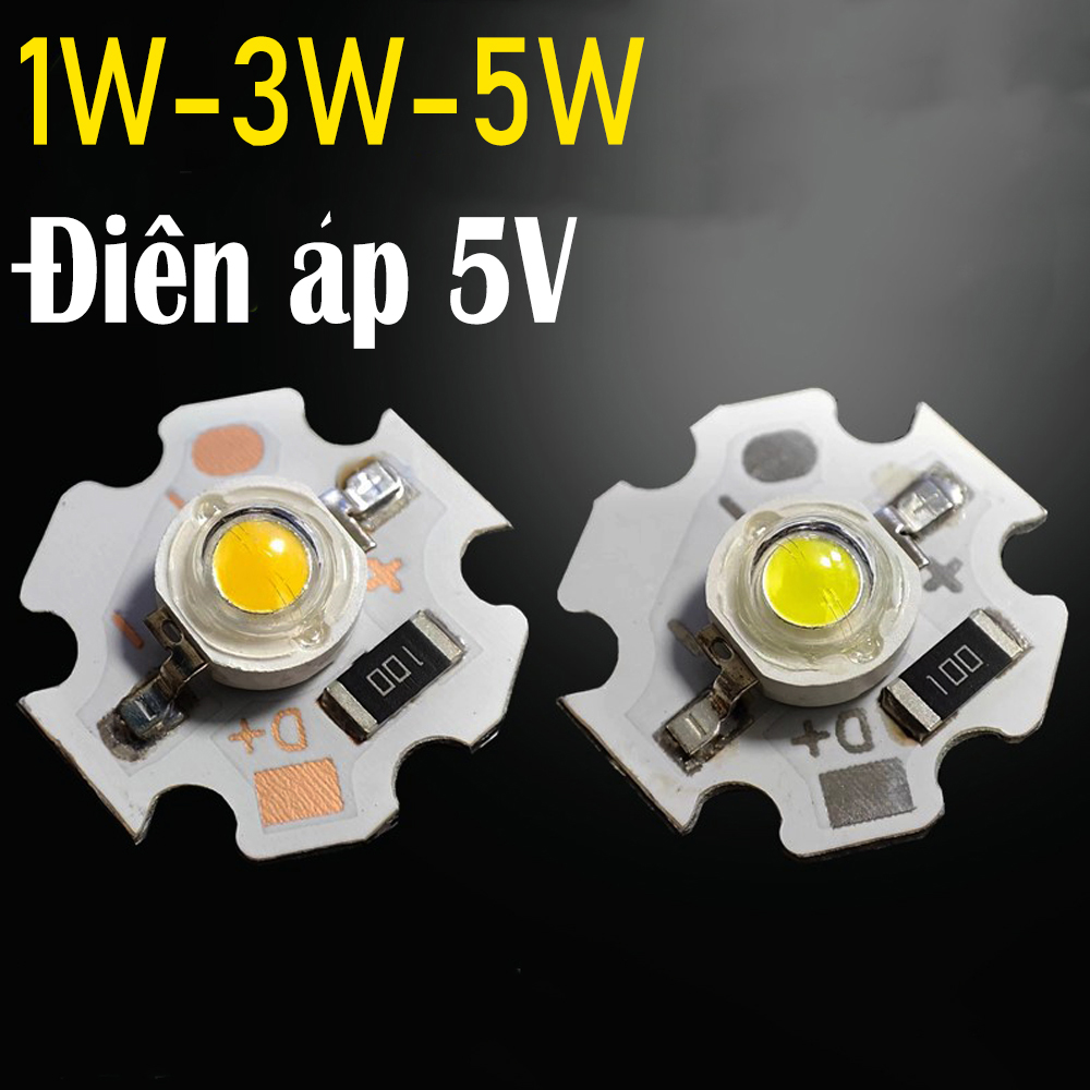 Bóng đèn, chip led luxeon 5v siêu sáng đã hàn sẵn đế tản nhiệt 20mm - luxeon-5v