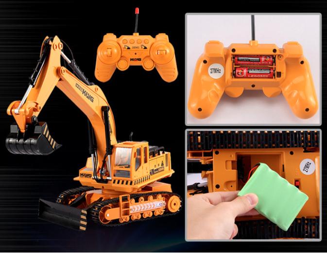 Xe xúc điều khiển từ xa cẩu tháp quay quanh trục