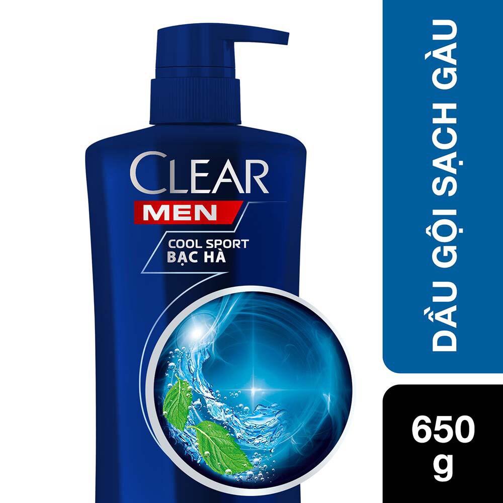 Dầu gội clear men bạc hà 650g